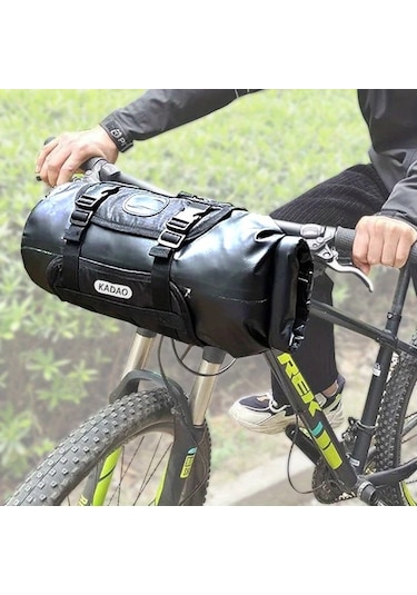 Willowhaven 3-7l Bisiklet Gidon Çantası - Siyah Dayanıklı Pvc Depolama Kesesi Ayarlanabilir Kayışlar Haki