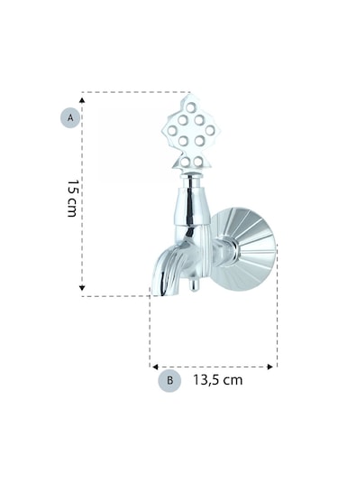 Lpd Hamam Taslı İkili Osmanlı Musluğu Krom 1/2 Krom