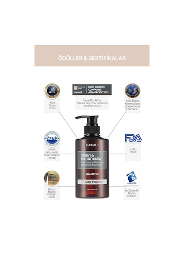 Kundal Honey & Macadamia Baby Powder Nature Şampuan 500 ML