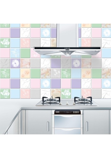 Sones Mutfak Duman Önleyici Fayans Duvar Çıkartmaları Ocak Duvar Kağıdı Çiçek Açan Çiçekler Diğer