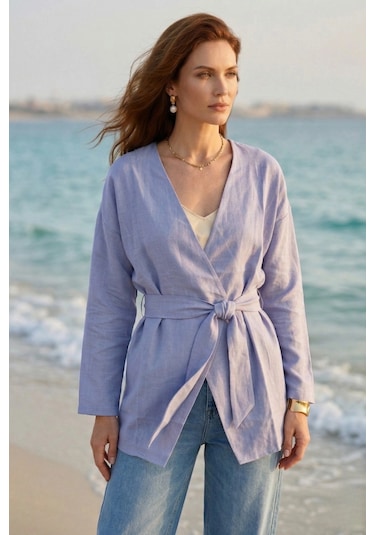 Kadın Kuşaklı Kimono 1177 Mavi