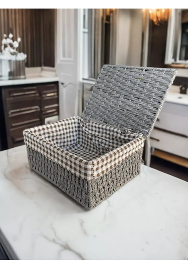 Logovo Bobrov Örme Depolama Sepeti 176790344 Gri