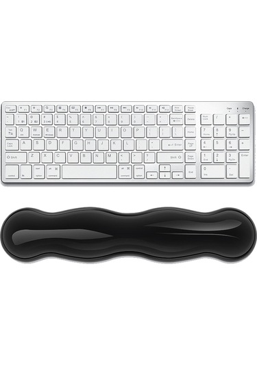 Soğuk Silikon Klavye Bilek Desteği Mouse Pad Bilek Yorgunluğunu Giderir, Spec: Büyük Şeffaf Gri