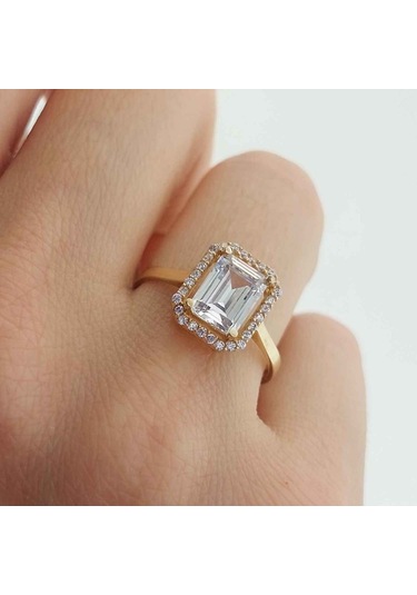Altınbeyı Baget Taşlı Altın Yüzük 14 Ayar 2.30 Gram Abyyzk0142