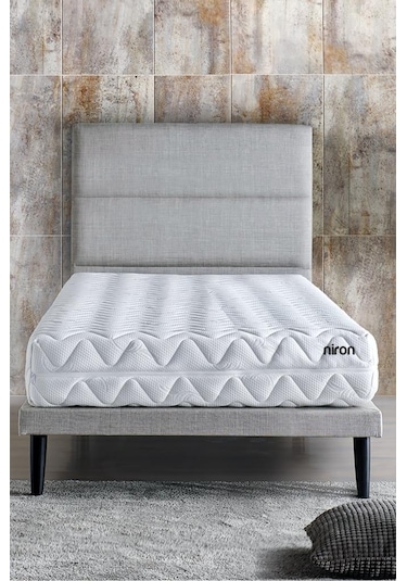 Niron Slim Pocket Yatak Seti - 80x180 Tek Kişilik Paket Yaylı Yatak, Metal Baza Ve Başlık Takımı