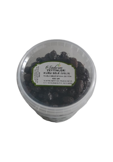 Sadıcım Kuru Sele (TUZSUZ) Siyah Zeytin USLU 650 GR