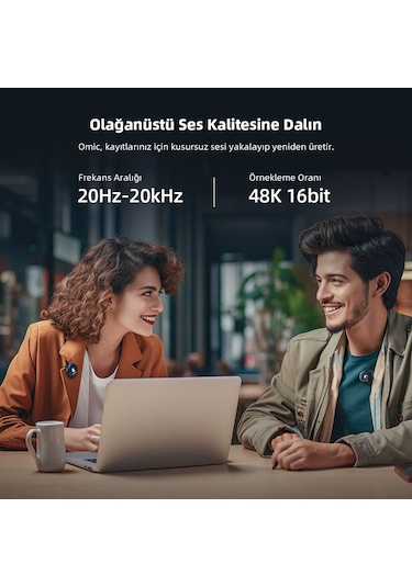 Boya Omic-d Wireless İkili Yaka Mikrofonu Lightning Siyah