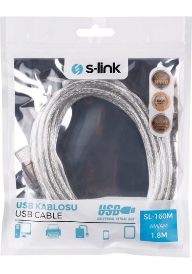 S-Link Sl-160M USB Kablosu M/M 1.8M
