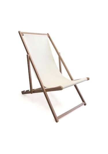 Chillong Ahşap Şezlong - Ekru