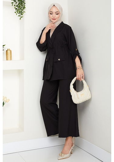 Harpe Ceket Pantolon İkili Takım 1567 - Siyah Siyah