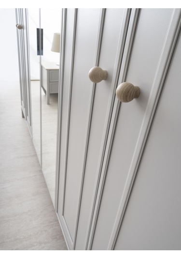 Yakamoz 6 Kapaklı Aynalı Elbise Dolabı Gardrop 253x64x213 Gri