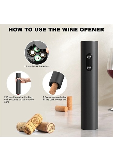 Ulzyvf Siyah Şişe Açacak, Otomatik Şaraplık Açacak, Şişe Açacağı Xy Siyah
