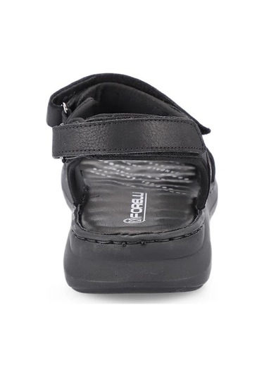 Forelli 40526 Bruce Siyah Nubuk Erkek Hakiki Deri Sandalet-siyah Siyah