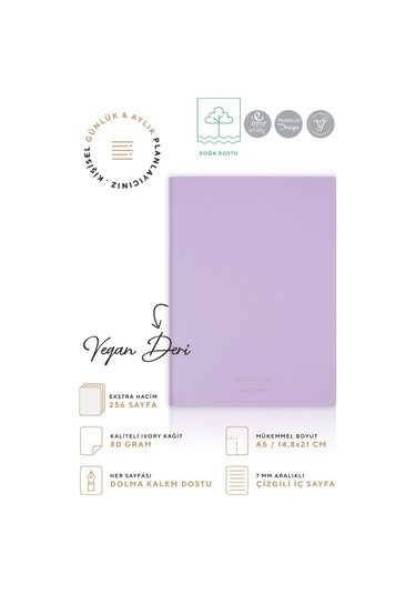 Vj Softtons Esnek Kapak Defter A5 80 Gr. Krem 128 Yp. Çizgili Pembe