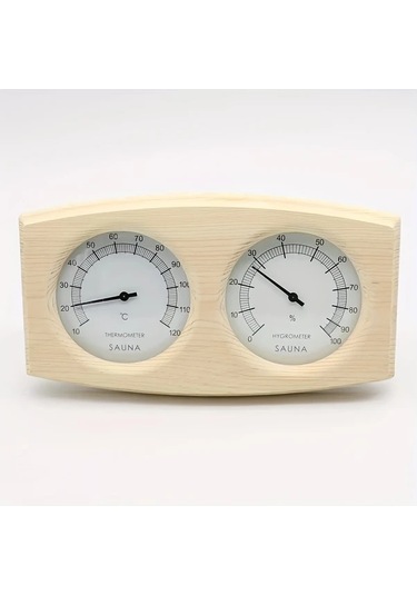 Honeybeeshop Sweathouse Sauna Sıcaklık Nem Göstergesi Seti Fıstık Çamı Spa Gerçek Zamanlı Ölçüm