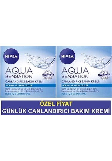 Nivea Aqua Sensation Canlandırıcı Bakım Kremi 2 x 50 ML