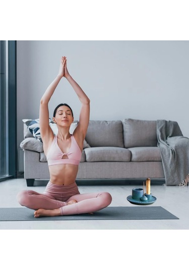 Monyee El Yapımı Mavi Seramik Küllük, Füm Saçak Ve Palo Santo Tutucu, Meditasyon Ve Oda Dekoru İçin Temizlikli Tasarım