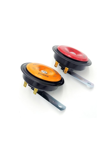 Samdoo 12v Çift Tonlu Araç Kornası - Motosiklet, Bisiklet Ve Otomobiller İçin 110db Yüksek Sesli Demir Gövde