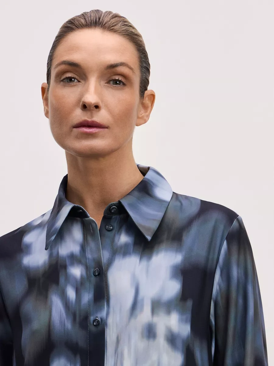 Zarına Asimetrik Kesimli Baskılı Uzun Elbise 246032458 Siyah