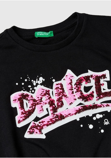 Benetton- Çocuk G Sweatshırt Siyah Siyah