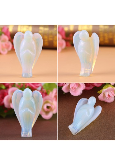 Springsun 3.8 Cm Doğal Opal Melek Heykeli - Enerji Dengesi, Stres Azaltma Ve Ev Dekorasyonu Hediyesi