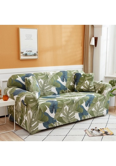 Geeksen Üç Kişilik Derin Kumaşlı Esnek Koltuk Örtüsü 190-230cm Fırça Desenli + Yastık Kılıfı Ve Montaj Rehberi Ordu Yeşili