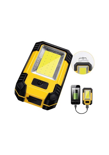 Led El Feneri Taşınabilir El Feneri Cob Mıknatıslı Çalışma Işığı Sarı Ve Siyah Sarı - Siyah