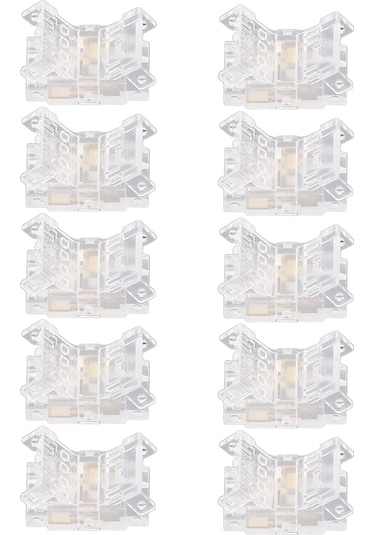 Kosona 10 Adet Cob Led Şerit Bağlantı Elemanı - 3pin 10mm, Kaynaklı Olmayan, Sürekli Bağlantı, Ev Ofis İçin, Pc Malzeme