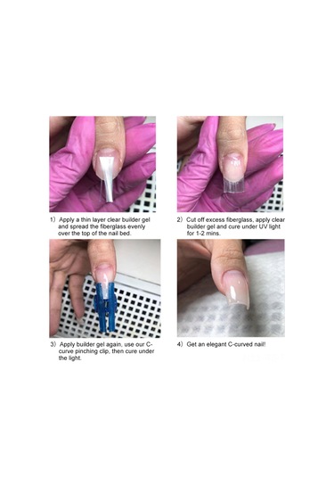 Reedark 6 Adet Metal Gümüş Tırnak Sabitleyici Klampları - C Eğrisi Oluşturucu Tırnak Uzatma Aracı - Fotonlu Lambayla Kullanılabilir