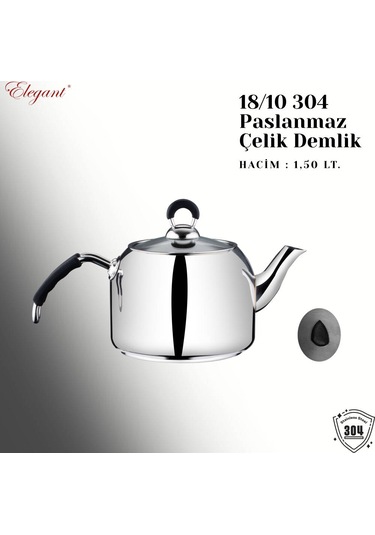 Mirage Aile Boy Silikonlu Çelik Kulplu Çaydanlık Takımı Çelik