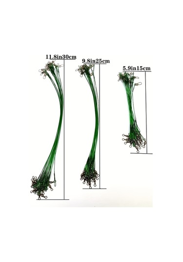20 Parçalı Paslanmaz Çelik Balıkçılık Liderleri, Fırdöndüler - Yemler, Kancalar Ve Teçhizatlar İçin İdeal - 30cm