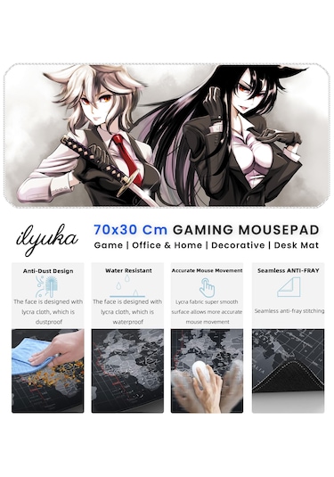 İlyuka Mousepad 70x30cm Büyük Boy Xl Mp447030 Anime Warrior