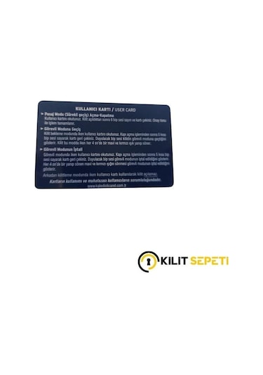 Kale Card Kartlı Kilit Lüks Seri Kullanıcı Kartı-654 Siyah-Diğer