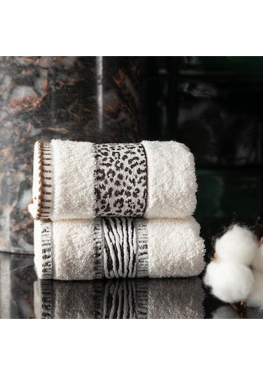 Mudo Home Penelope Leopar El Havlusu 30x50 Beyaz