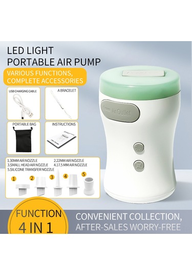 Geeksen Kamp Ve Acil Durumlar İçin Şarjlı Çok Fonksiyonlu Şişirme Pompası - Işık Ve Powerbank Özellikli