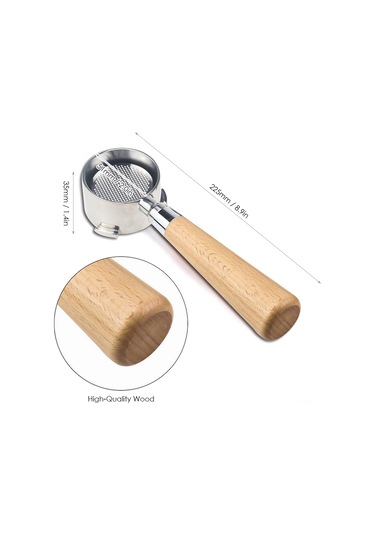 Qingmipy 51mm Üç Kulaklı Paslanmaz Çelik Kahve Portafilter, Ahşap Saplı, Profesyonel Ekstraksiyon, Ev Çay Makinesi İçin Uyumlu B1 Kırmızı Aşiret Diğer