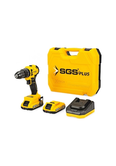 Sgs SGS5532 - 20 Volt 2 Amper 60 NM Tork Akülü Darbeli Matkap Vidalama Seti Çift Akülü