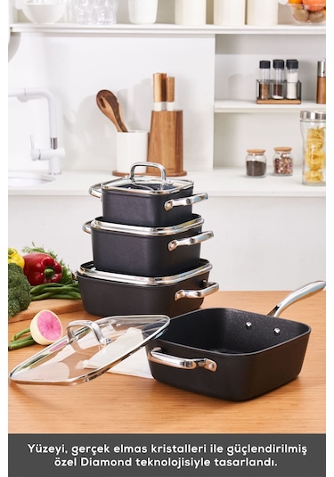 Karaca  Biodiamond Master Quattro İndüksiyon Tabanlı 8 Parça Tencere Seti