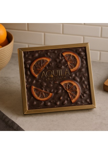 Aquila Chocolate Antep Fıstıklı Dilim Portakallı Bitter Çikolata 250 G
