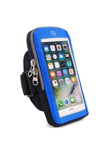 Sones Yıpınu Ya19 Açık Spor Fitness Su Geçirmez Dokunmatik Ekran Cep Telefonu Kol Çantası Mavi