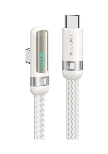 Pazly Usams Us-sj653 Pd 100w Usb-c/tip-c Alüminyum Dirsek Veri Kablosu 1,2m - Hızlı Şarj Ve Veri Aktarımı