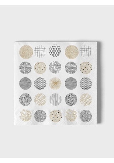 Ake Kağıt Baskılı Peçete Altınyaldız Siyah Desenli 100 Adet