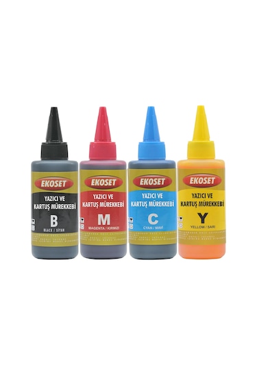 Ekoset Epson L100 L110 L130 L1300 Uyumlu Mürekkep 4X100 ML