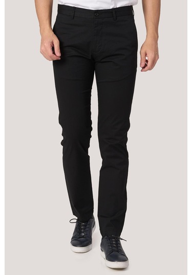 White Stone 2025-k P1046 Zaha Gabardın Keten Pantolon Siyah Siyah