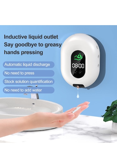 Qf Köpük Sabunluk, 12oz El Sabunu Dispenseri Şarj Edilebilir Şeffaf