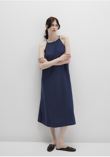Mavi - Askılı Lacivert Elbise 1310770-70487 Lacivert