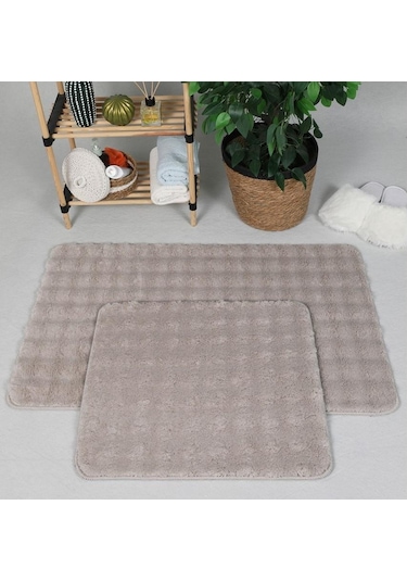 Zebra Casa Bonny 2 Li Pelüş Banyo Paspası Vizon