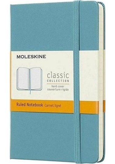 Moleskine Sert Kapak Defter Mercan Mavisi Çizgili - 13x21 - 5345
