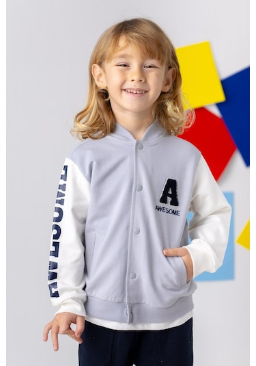 Zeyland Unisex Çocuk Kolej Ceket Gri Melanj
