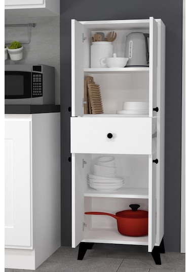 Zümra Kapaklı Ve Çekmeceli Mutfak Dolabı Beyaz